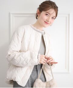 新品未使用couture broochフロントリボンダウンコートベージュ38 M 撥水・通勤・大人可愛い】ロングトレンチ（トレンチコート