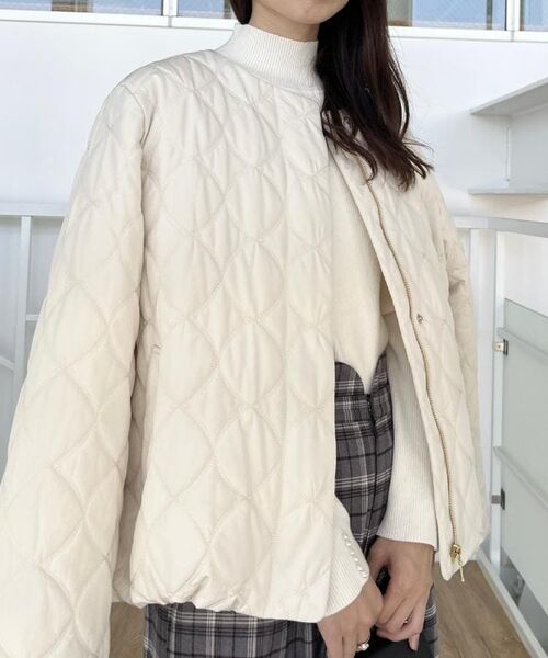 Couture Brooch / クチュールブローチ レザーブルゾン・ジャケット | 【撥水・大人可愛い】リボンキルティングジャケット | 詳細10