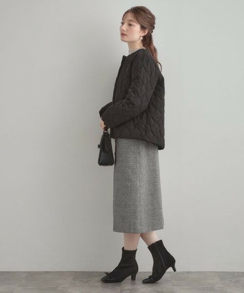 Couture Brooch / クチュールブローチ レザーブルゾン・ジャケット | 【撥水・大人可愛い】リボンキルティングジャケット | 詳細12