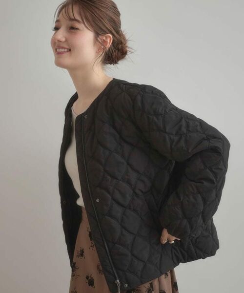 Couture Brooch / クチュールブローチ レザーブルゾン・ジャケット | 【撥水・大人可愛い】リボンキルティングジャケット | 詳細14