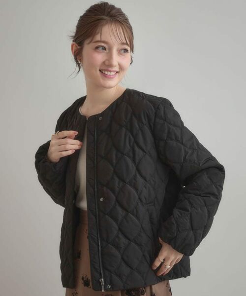 Couture Brooch / クチュールブローチ レザーブルゾン・ジャケット | 【撥水・大人可愛い】リボンキルティングジャケット | 詳細15