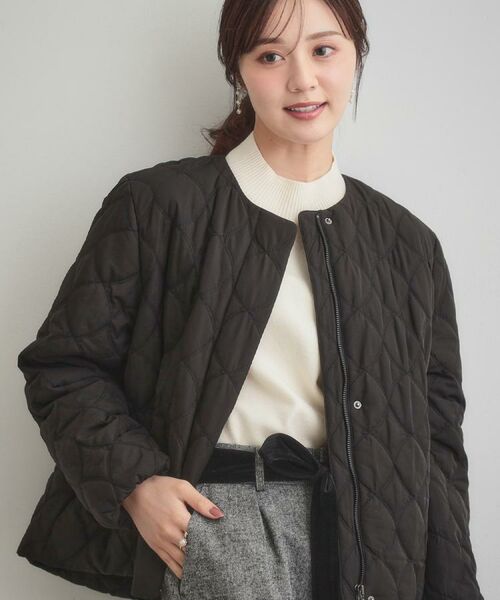 Couture Brooch / クチュールブローチ レザーブルゾン・ジャケット | 【撥水・大人可愛い】リボンキルティングジャケット | 詳細20