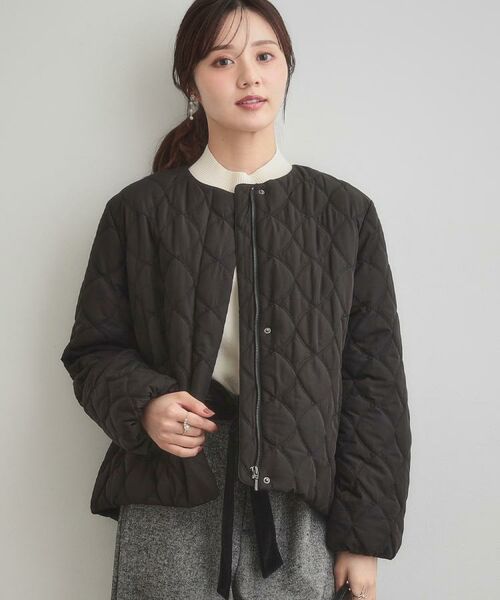 Couture Brooch / クチュールブローチ レザーブルゾン・ジャケット | 【撥水・大人可愛い】リボンキルティングジャケット | 詳細22