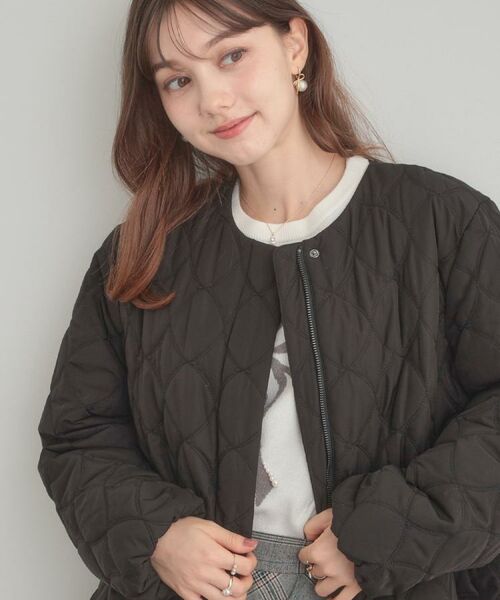 Couture Brooch / クチュールブローチ レザーブルゾン・ジャケット | 【撥水・大人可愛い】リボンキルティングジャケット | 詳細25