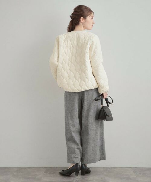 Couture Brooch / クチュールブローチ レザーブルゾン・ジャケット | 【撥水・大人可愛い】リボンキルティングジャケット | 詳細3