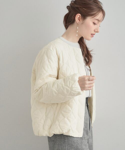 Couture Brooch / クチュールブローチ レザーブルゾン・ジャケット | 【撥水・大人可愛い】リボンキルティングジャケット | 詳細5