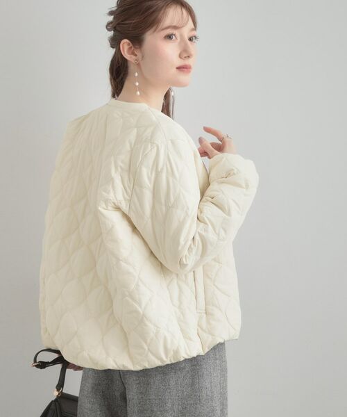 Couture Brooch / クチュールブローチ レザーブルゾン・ジャケット | 【撥水・大人可愛い】リボンキルティングジャケット | 詳細6