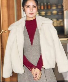 Couture Brooch / クチュールブローチ レザーブルゾン・ジャケット | 【ふわふわ・上品】ミンクフェイクファーアウター