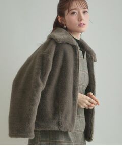 Couture Brooch / クチュールブローチ レザーブルゾン・ジャケット | 【ふわふわ・上品】ミンクフェイクファーアウター