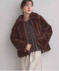 Couture Brooch / クチュールブローチ レザーブルゾン・ジャケット | 【ふわふわ・上品】ミンクフェイクファーアウター