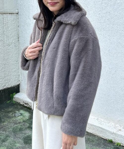 Couture Brooch / クチュールブローチ レザーブルゾン・ジャケット | 【ふわふわ・上品】ミンクフェイクファーアウター | 詳細10