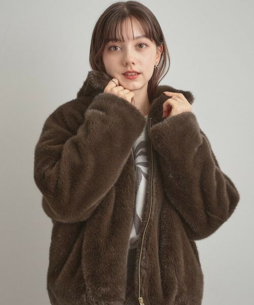 Couture Brooch / クチュールブローチ レザーブルゾン・ジャケット | 【ふわふわ・上品】ミンクフェイクファーアウター | 詳細14