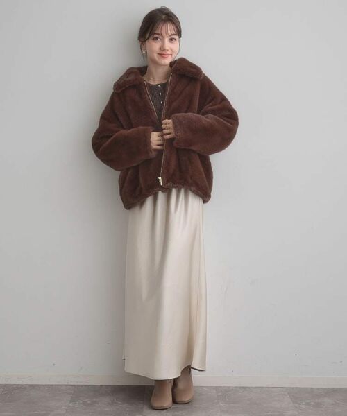 Couture Brooch / クチュールブローチ レザーブルゾン・ジャケット | 【ふわふわ・上品】ミンクフェイクファーアウター | 詳細18