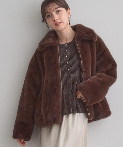 Couture Brooch / クチュールブローチ レザーブルゾン・ジャケット | 【ふわふわ・上品】ミンクフェイクファーアウター | 詳細19