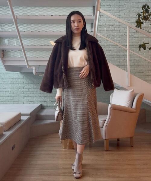 Couture Brooch / クチュールブローチ レザーブルゾン・ジャケット | 【ふわふわ・上品】ミンクフェイクファーアウター | 詳細21