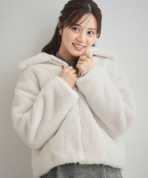 Couture Brooch / クチュールブローチ レザーブルゾン・ジャケット | 【ふわふわ・上品】ミンクフェイクファーアウター | 詳細25