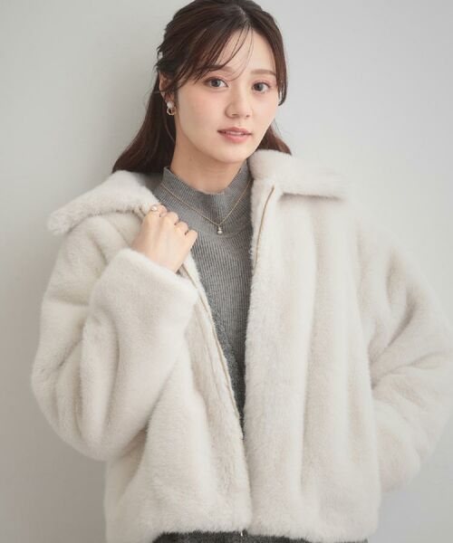 Couture Brooch / クチュールブローチ レザーブルゾン・ジャケット | 【ふわふわ・上品】ミンクフェイクファーアウター | 詳細28