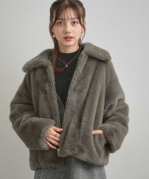 Couture Brooch / クチュールブローチ レザーブルゾン・ジャケット | 【ふわふわ・上品】ミンクフェイクファーアウター | 詳細4