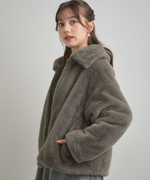 Couture Brooch / クチュールブローチ レザーブルゾン・ジャケット | 【ふわふわ・上品】ミンクフェイクファーアウター | 詳細5