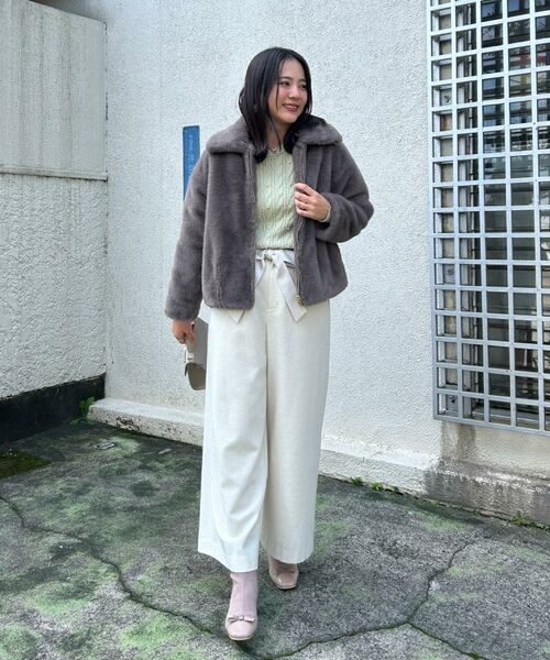 Couture Brooch / クチュールブローチ レザーブルゾン・ジャケット | 【ふわふわ・上品】ミンクフェイクファーアウター | 詳細7