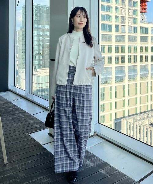 Couture Brooch / クチュールブローチ レザーブルゾン・ジャケット | 【通勤・大人上品】スエード調ダンボール ノーカラージャケット | 詳細13