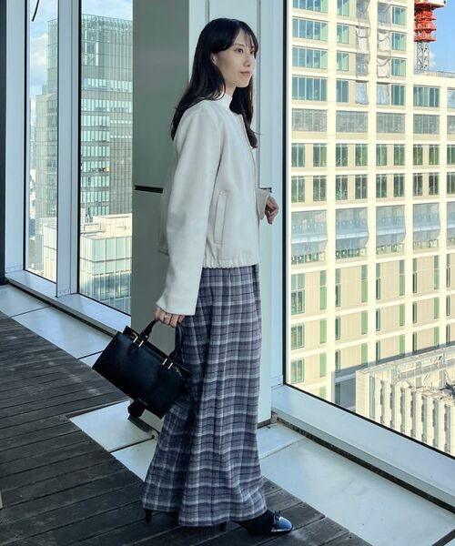 Couture Brooch / クチュールブローチ レザーブルゾン・ジャケット | 【通勤・大人上品】スエード調ダンボール ノーカラージャケット | 詳細14