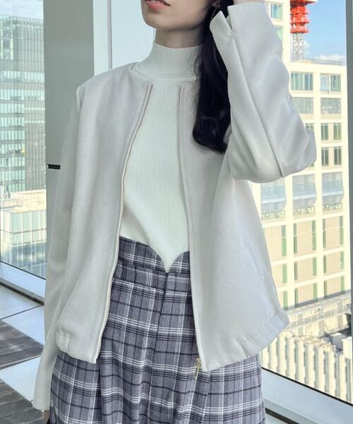 Couture Brooch / クチュールブローチ レザーブルゾン・ジャケット | 【通勤・大人上品】スエード調ダンボール ノーカラージャケット | 詳細16