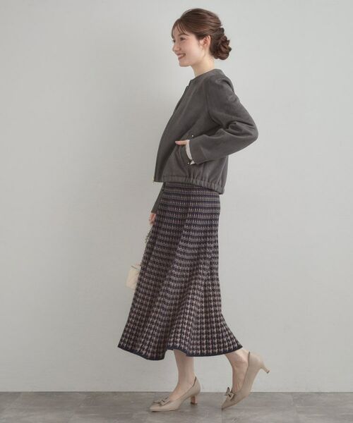 Couture Brooch / クチュールブローチ レザーブルゾン・ジャケット | 【通勤・大人上品】スエード調ダンボール ノーカラージャケット | 詳細18