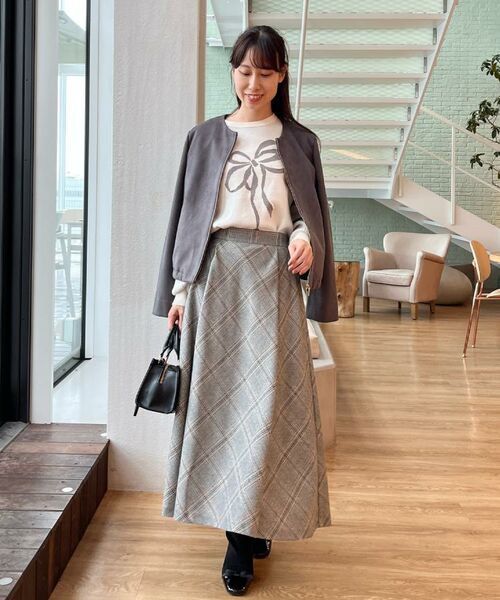 Couture Brooch / クチュールブローチ レザーブルゾン・ジャケット | 【通勤・大人上品】スエード調ダンボール ノーカラージャケット | 詳細23