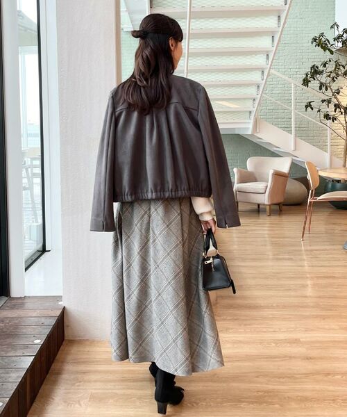 Couture Brooch / クチュールブローチ レザーブルゾン・ジャケット | 【通勤・大人上品】スエード調ダンボール ノーカラージャケット | 詳細25