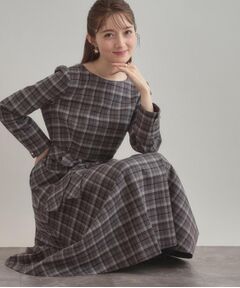 Couture Brooch / クチュールブローチ ロング・マキシ丈ワンピース | 【大人可愛い・微起毛】先染めチェック柄フィット＆フレアワンピース