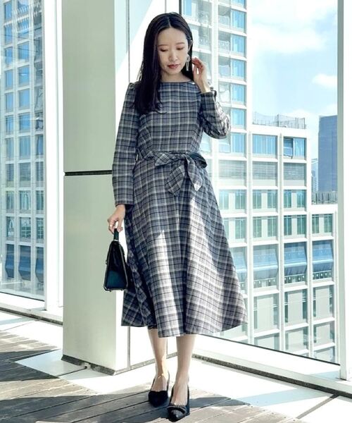 Couture Brooch / クチュールブローチ ロング・マキシ丈ワンピース | 【大人可愛い・微起毛】先染めチェック柄フィット&フレアワンピース | 詳細10