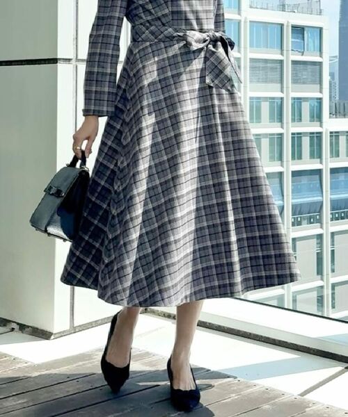 Couture Brooch / クチュールブローチ ロング・マキシ丈ワンピース | 【大人可愛い・微起毛】先染めチェック柄フィット&フレアワンピース | 詳細14