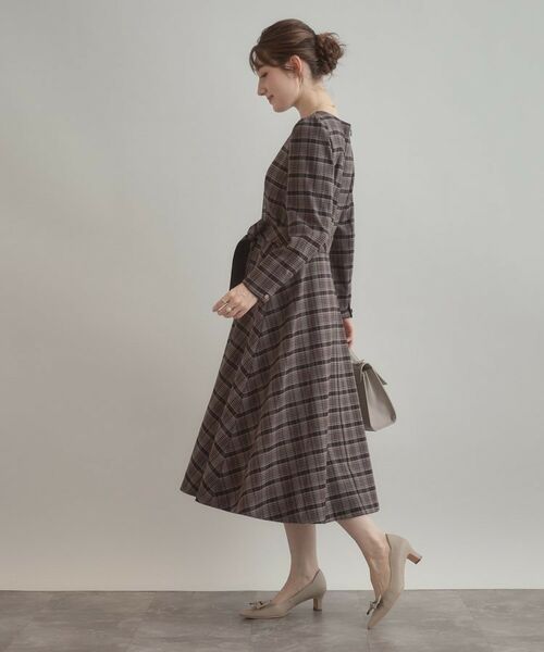 Couture Brooch / クチュールブローチ ロング・マキシ丈ワンピース | 【大人可愛い・微起毛】先染めチェック柄フィット&フレアワンピース | 詳細16