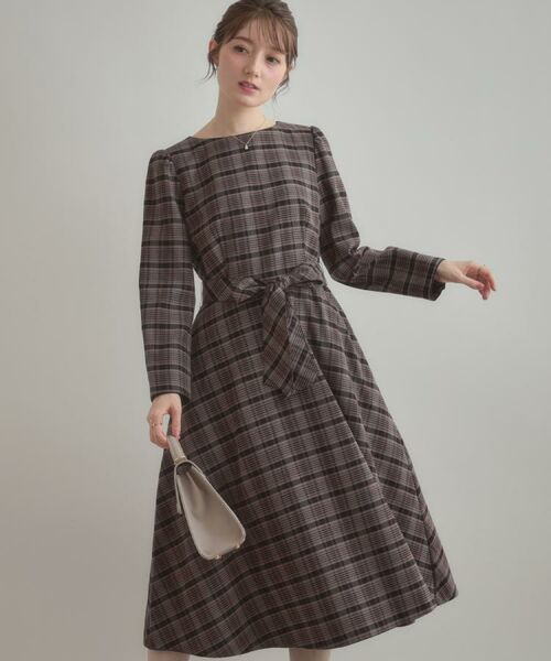 Couture Brooch / クチュールブローチ ロング・マキシ丈ワンピース | 【大人可愛い・微起毛】先染めチェック柄フィット&フレアワンピース | 詳細18