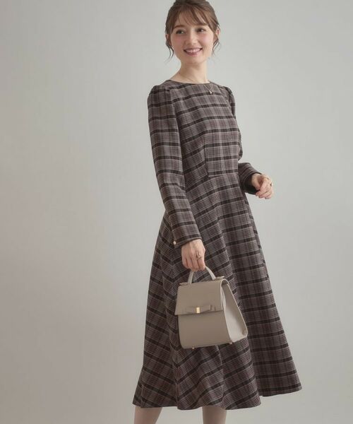 Couture Brooch / クチュールブローチ ロング・マキシ丈ワンピース | 【大人可愛い・微起毛】先染めチェック柄フィット&フレアワンピース | 詳細21
