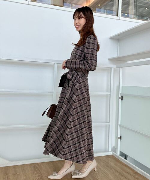 Couture Brooch / クチュールブローチ ロング・マキシ丈ワンピース | 【大人可愛い・微起毛】先染めチェック柄フィット&フレアワンピース | 詳細23