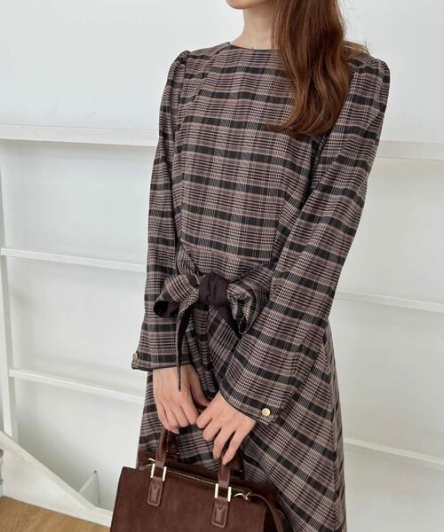 Couture Brooch / クチュールブローチ ロング・マキシ丈ワンピース | 【大人可愛い・微起毛】先染めチェック柄フィット&フレアワンピース | 詳細25