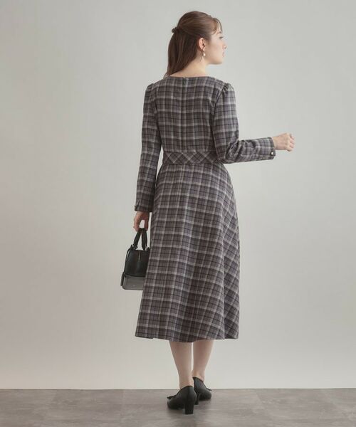Couture Brooch / クチュールブローチ ロング・マキシ丈ワンピース | 【大人可愛い・微起毛】先染めチェック柄フィット&フレアワンピース | 詳細3