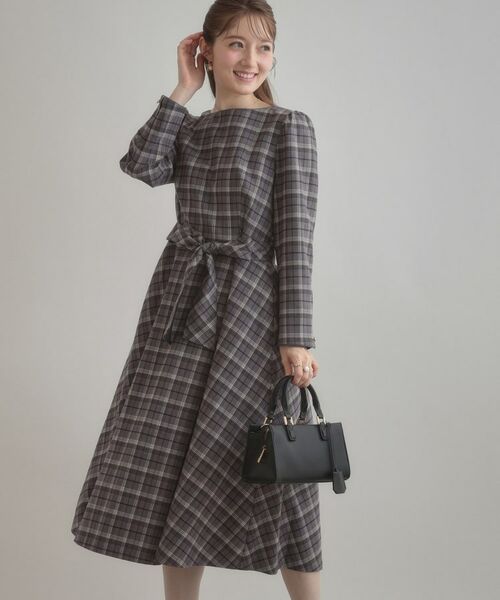Couture Brooch / クチュールブローチ ロング・マキシ丈ワンピース | 【大人可愛い・微起毛】先染めチェック柄フィット&フレアワンピース | 詳細4