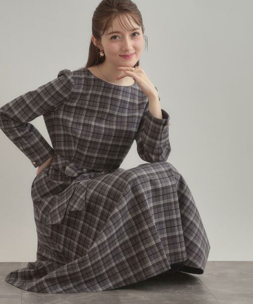 Couture Brooch / クチュールブローチ ロング・マキシ丈ワンピース | 【大人可愛い・微起毛】先染めチェック柄フィット&フレアワンピース | 詳細8