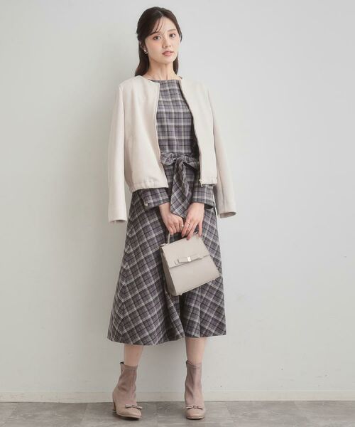 Couture Brooch / クチュールブローチ ロング・マキシ丈ワンピース | 【大人可愛い・微起毛】先染めチェック柄フィット&フレアワンピース | 詳細9