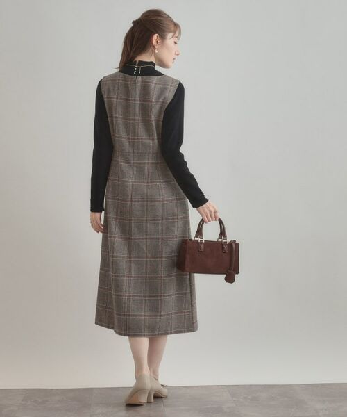 Couture Brooch / クチュールブローチ ロング・マキシ丈ワンピース | 【美シルエット・大人可愛い・通勤】TRチェックジャンスカ | 詳細13