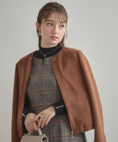 Couture Brooch / クチュールブローチ ロング・マキシ丈ワンピース | 【美シルエット・大人可愛い・通勤】TRチェックジャンスカ | 詳細20