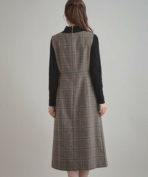 Couture Brooch / クチュールブローチ ロング・マキシ丈ワンピース | 【美シルエット・大人可愛い・通勤】TRチェックジャンスカ | 詳細29