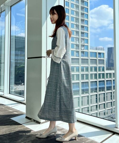 Couture Brooch / クチュールブローチ ロング・マキシ丈ワンピース | 【美シルエット・大人可愛い・通勤】TRチェックジャンスカ | 詳細8