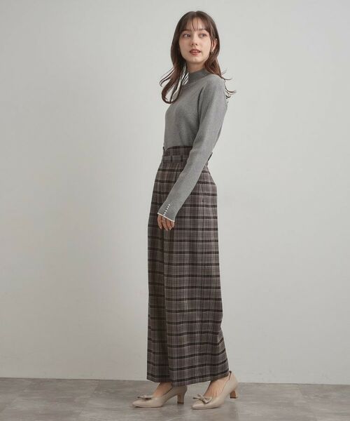Couture Brooch / クチュールブローチ パンツ | 【大人可愛い】起毛先染めチェック柄 スカラウエスト ワイドパンツ | 詳細12