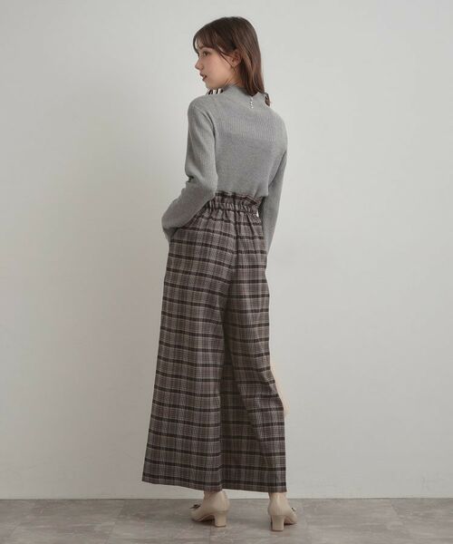 Couture Brooch / クチュールブローチ パンツ | 【大人可愛い】起毛先染めチェック柄 スカラウエスト ワイドパンツ | 詳細13