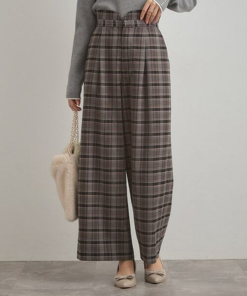 Couture Brooch / クチュールブローチ パンツ | 【大人可愛い】起毛先染めチェック柄 スカラウエスト ワイドパンツ | 詳細14