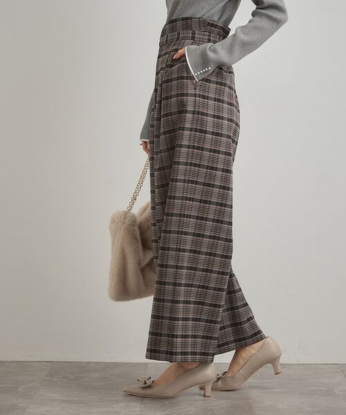 Couture Brooch / クチュールブローチ パンツ | 【大人可愛い】起毛先染めチェック柄 スカラウエスト ワイドパンツ | 詳細15